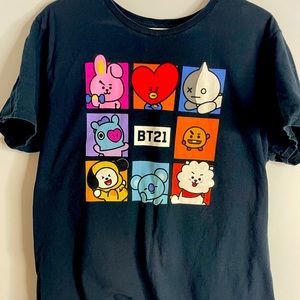 BT21 Black Tee T-Shirt Large